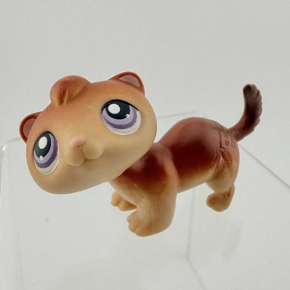 Littlest Pet Shop LPS #260 Brown Ferret Purple Eyes Hasbro 2004 Vintage - Picture 1 of 5